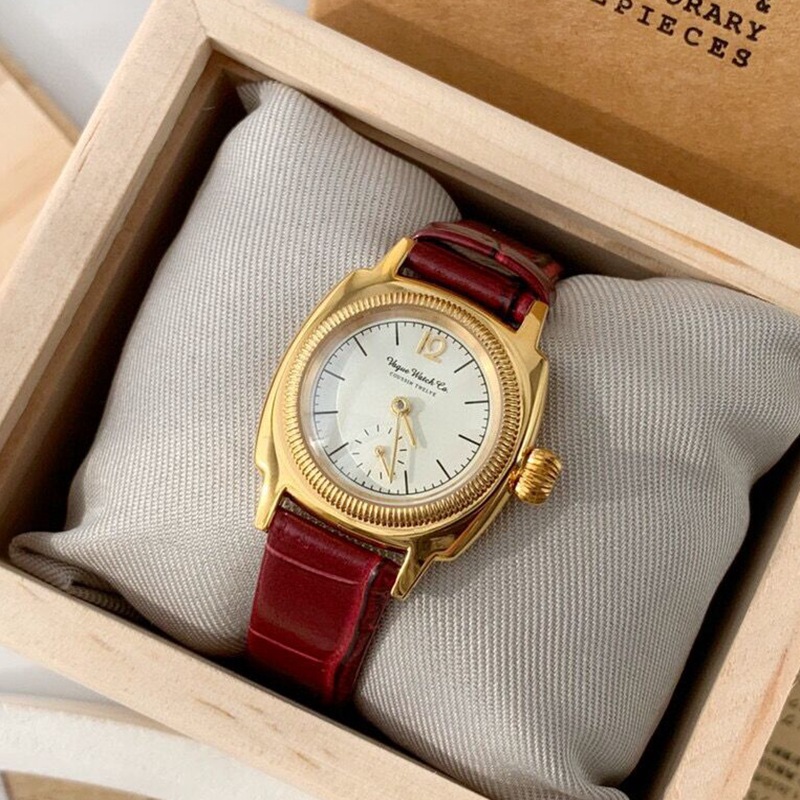 Vague watch co日本小众复古小金表女表气质简约女士手表中性表f