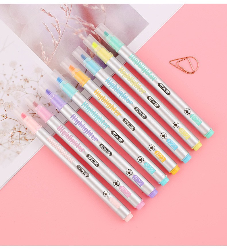 Guangna GN822 eye-protecting Highlighter Pen Set, student doodle notebook pen, Key line marking pen, colored Marker pen pic 1
