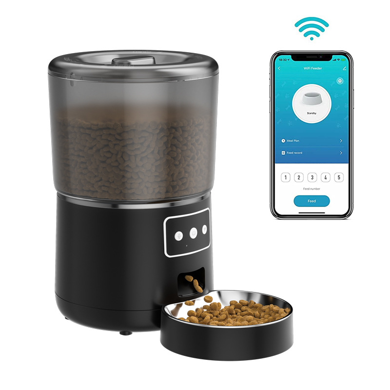 Automatic cat feeder 4L meal doodle APP remote WIFI smart pet feeding, cat and dog supplies feeding