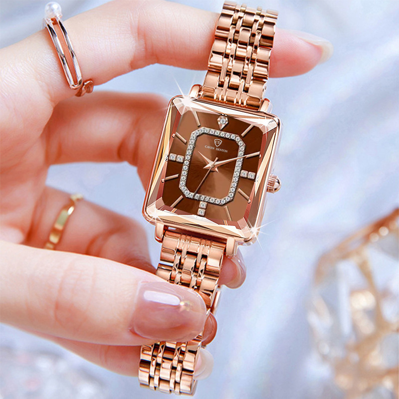 New live-streaming steel band waterproof women's watch, fashionable diamond-encrusted watch, elegant women's watch, best-selling wholesale quartz watch n