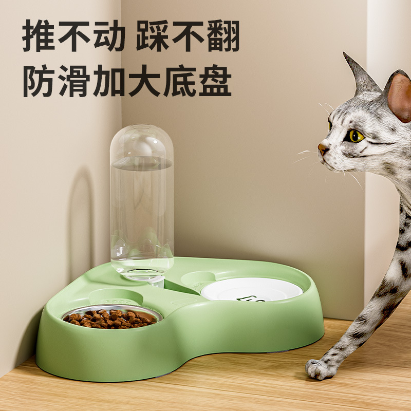 Large-capacity pet automatic feeder, stainless steel bowl, moisture-proof mouth, cat bowl, dog bowl, pet supplies manufacturer wholesale details Picture