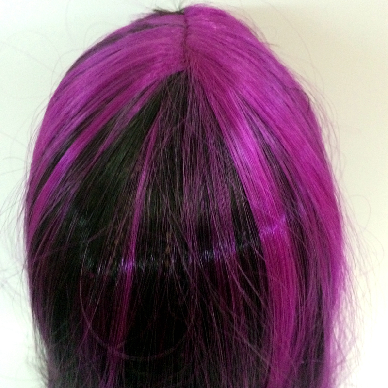 Yiwu Qianfang wigs and hats are available for wholesale of purple-black Halloween witch wigs Application Scenario
