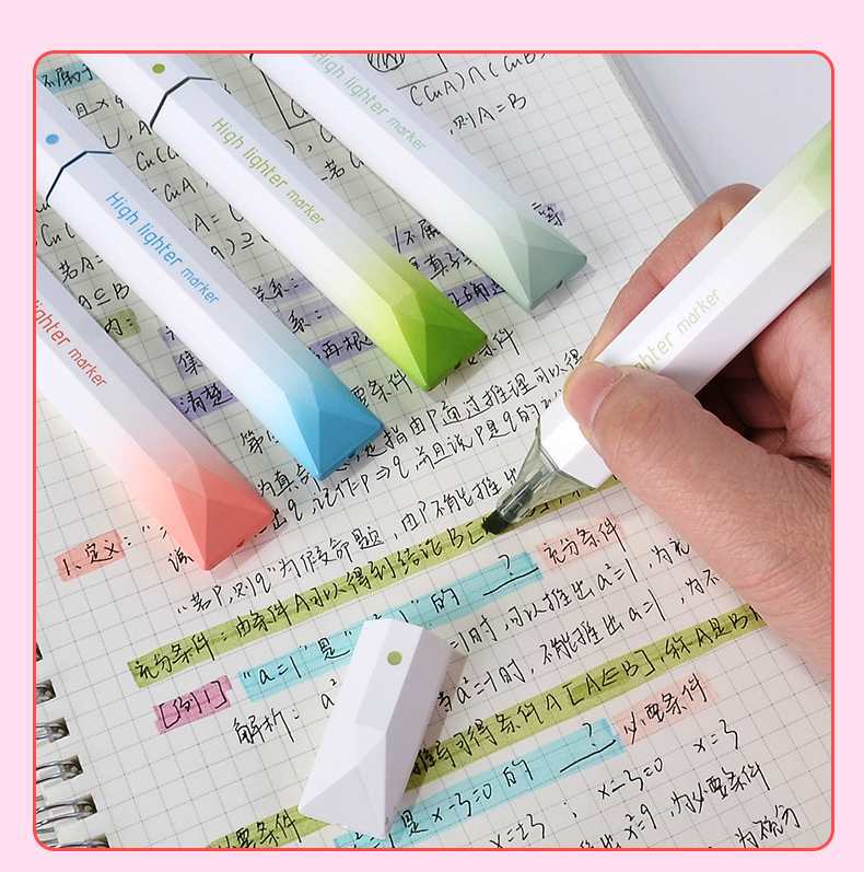 Gradient color highlighter HP-6670, high appearance level color key point marking, student marker pen, eye-protecting color, large capacity wholesale pic 9
