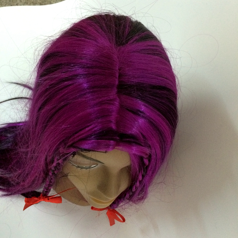 Yiwu Qianfang wigs and hats are available for wholesale of purple-black Halloween witch wigs Item Picture