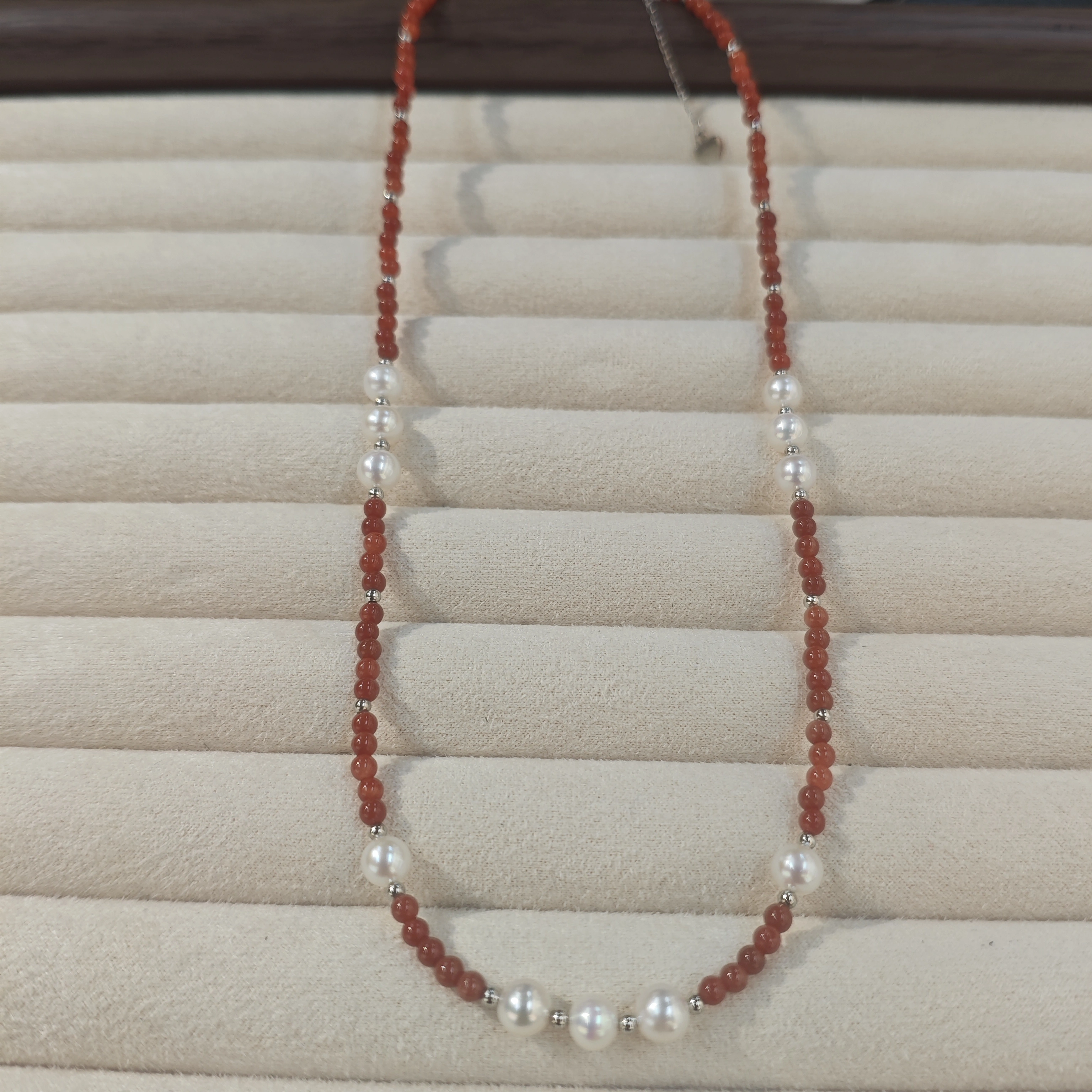 Influential new accessory, elegant and refined S925 Silver South Red Natural Pearl Necklace detail image 3