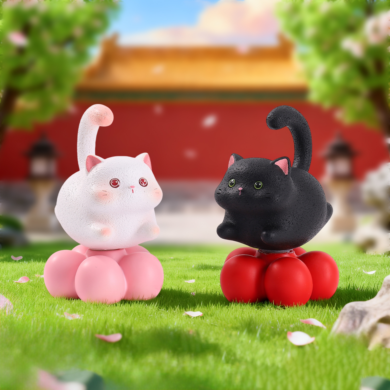 卡通小喵呜盲盒可旋转创意猫猫桌面摆件树脂工艺品潮玩手办 Application Scenario