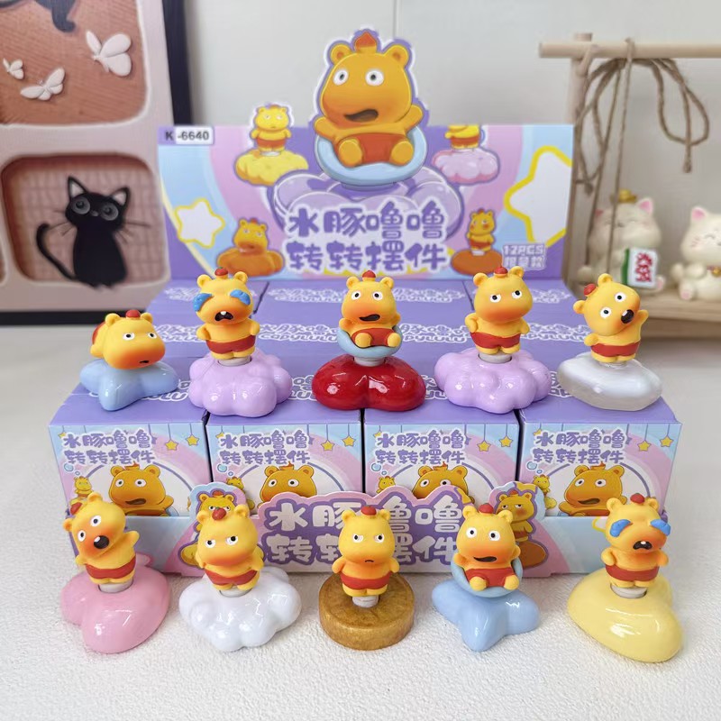 Super cute Capybara Lu Lu Cartoon Spinning blind box decoration creative stress-relieving Capybara expression figurine Application Scenario