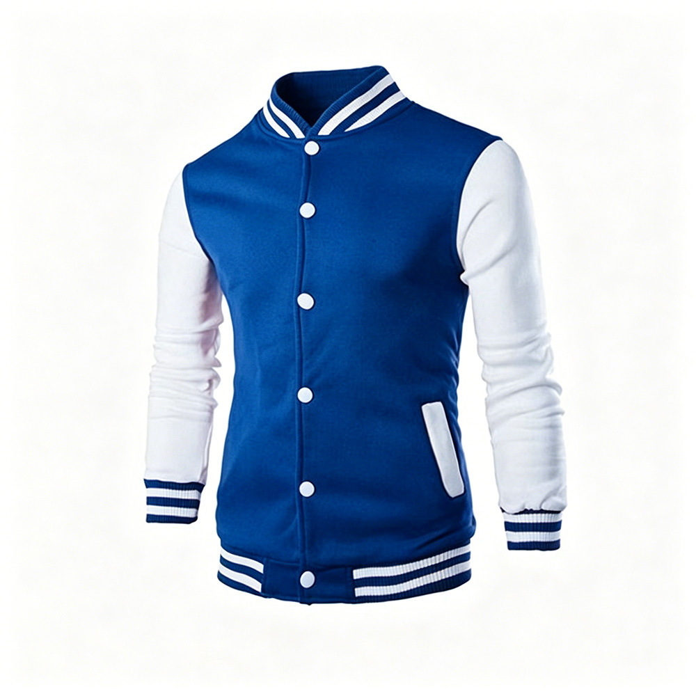2026 Cross-border baseball jacket for men, flight jacket, Spring and autumn fleece classic Loose Casual, horizontal machine stand-up collar button baseball jacket for women