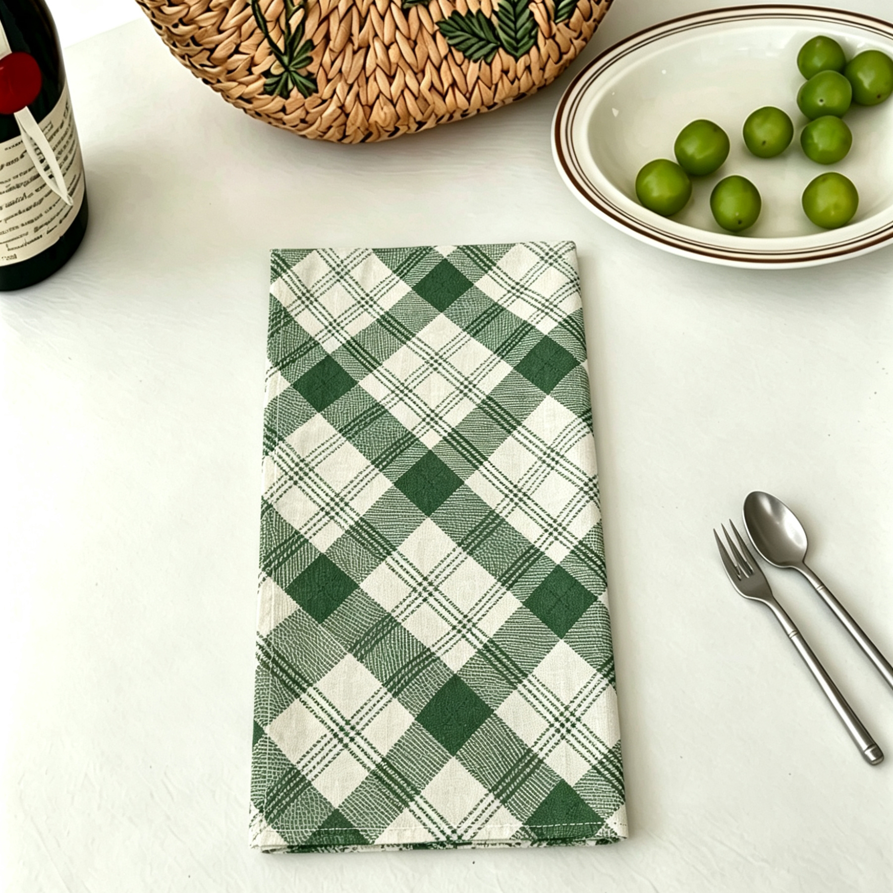 Futian Factory direct sales pure cotton tea towels, high-end absorbent tablecloths, cotton and linen fabric rags, cross-border stock wholesale