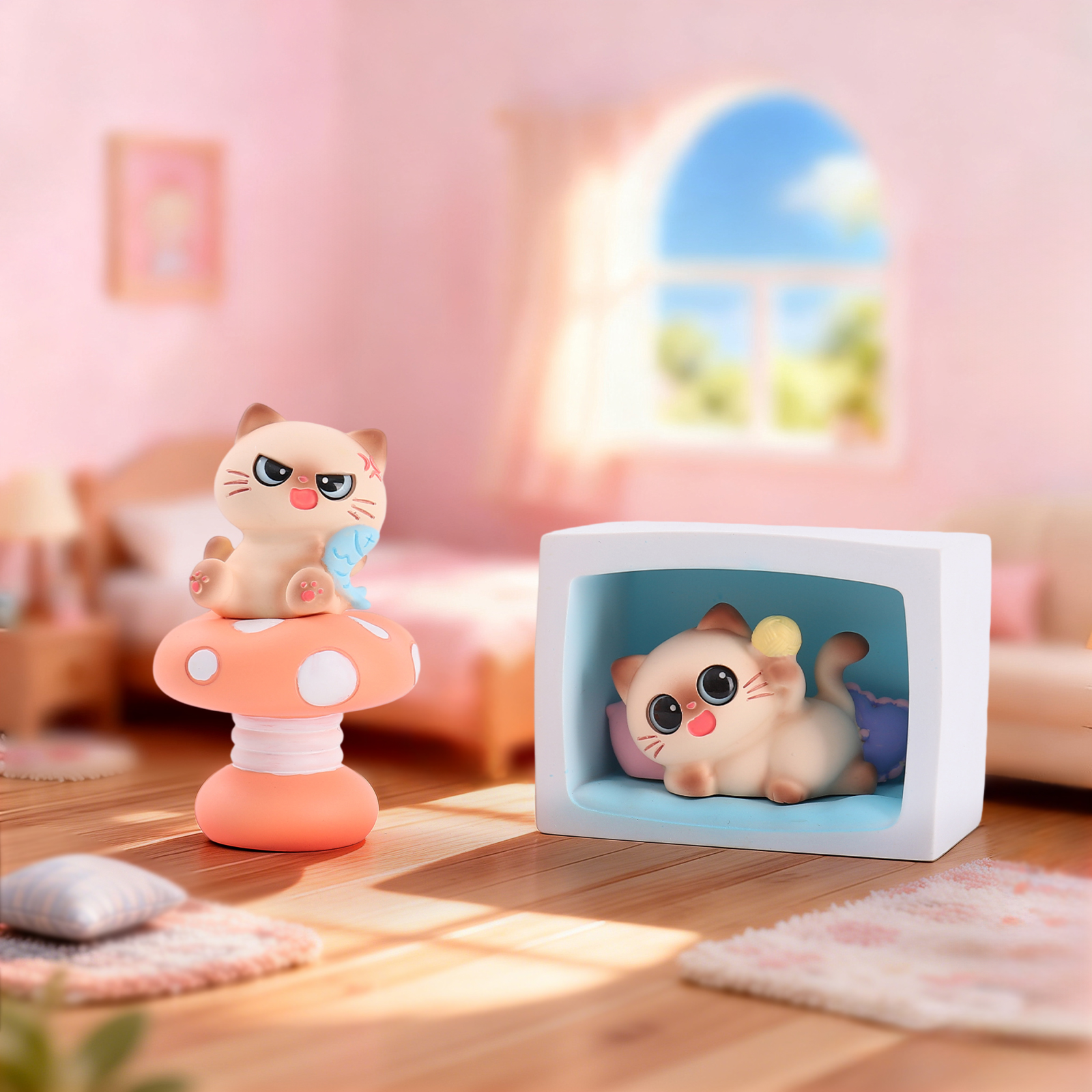 Exquisite desktop ornaments, My Meow Meow Little World blind box, soft and cute cat figurines, beautiful and healing children's gifts Specification image