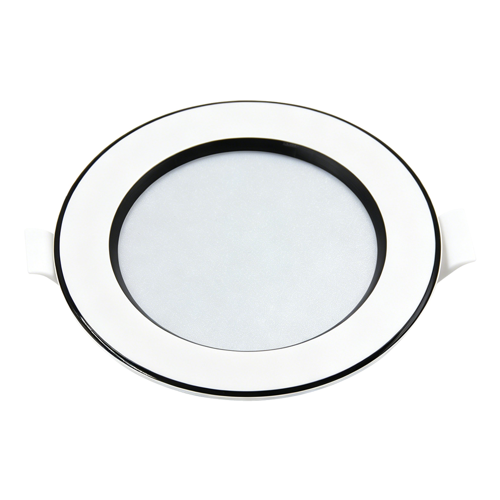White golden-edged circular embedded LED downlight, surface-mounted spotlight, cylindrical lamp details Picture