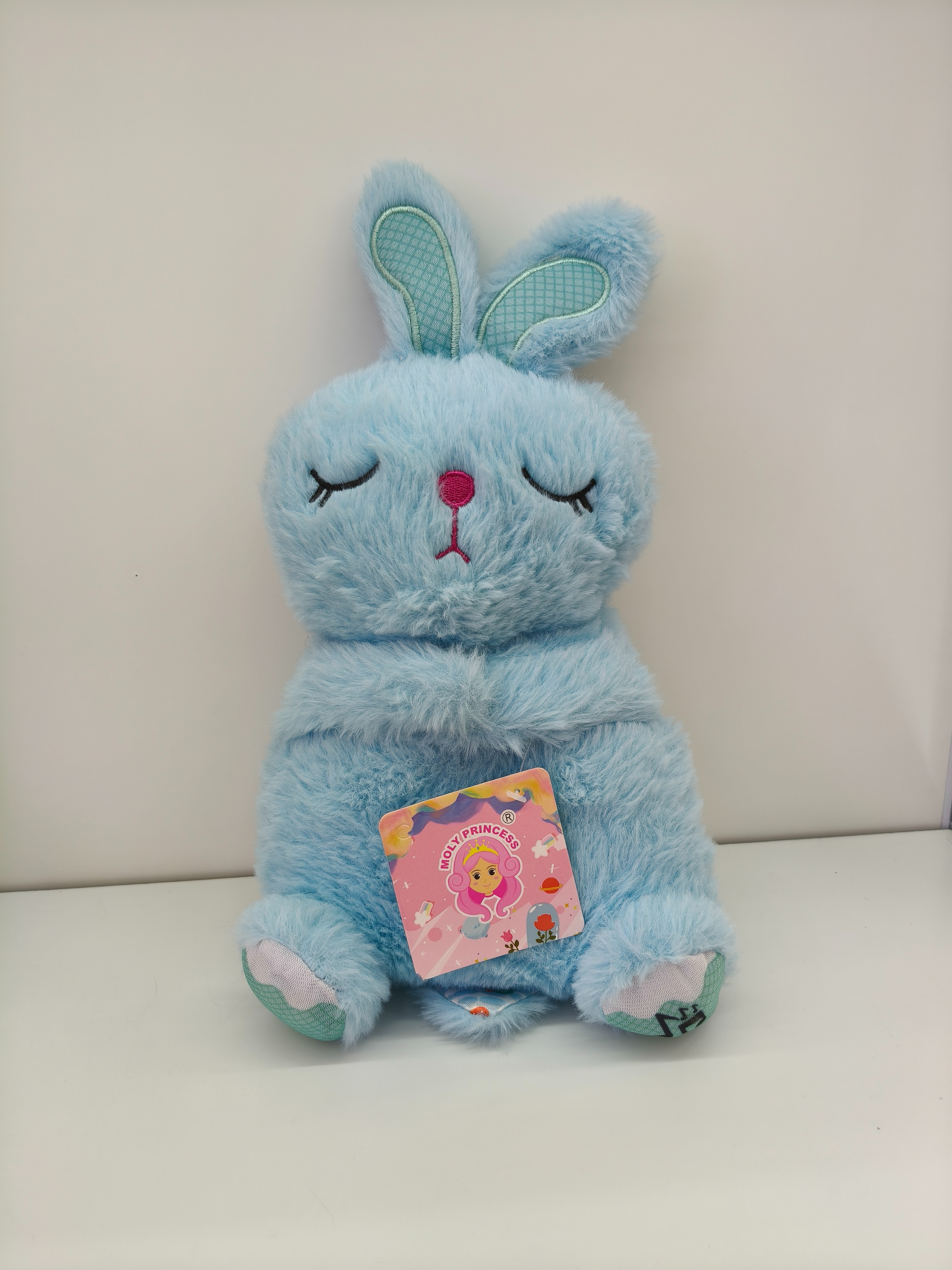 Breathing Series pink, white and blue Breathing Rabbit four-speed movement companion and soothing toys details Picture