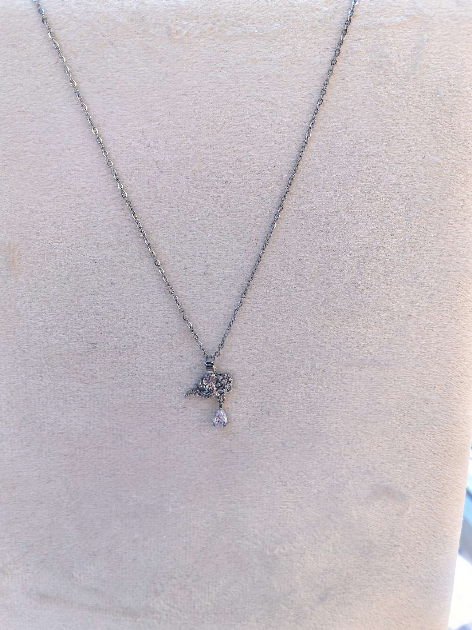 Серебристый кулон, ожерелье в форме капель Item Picture