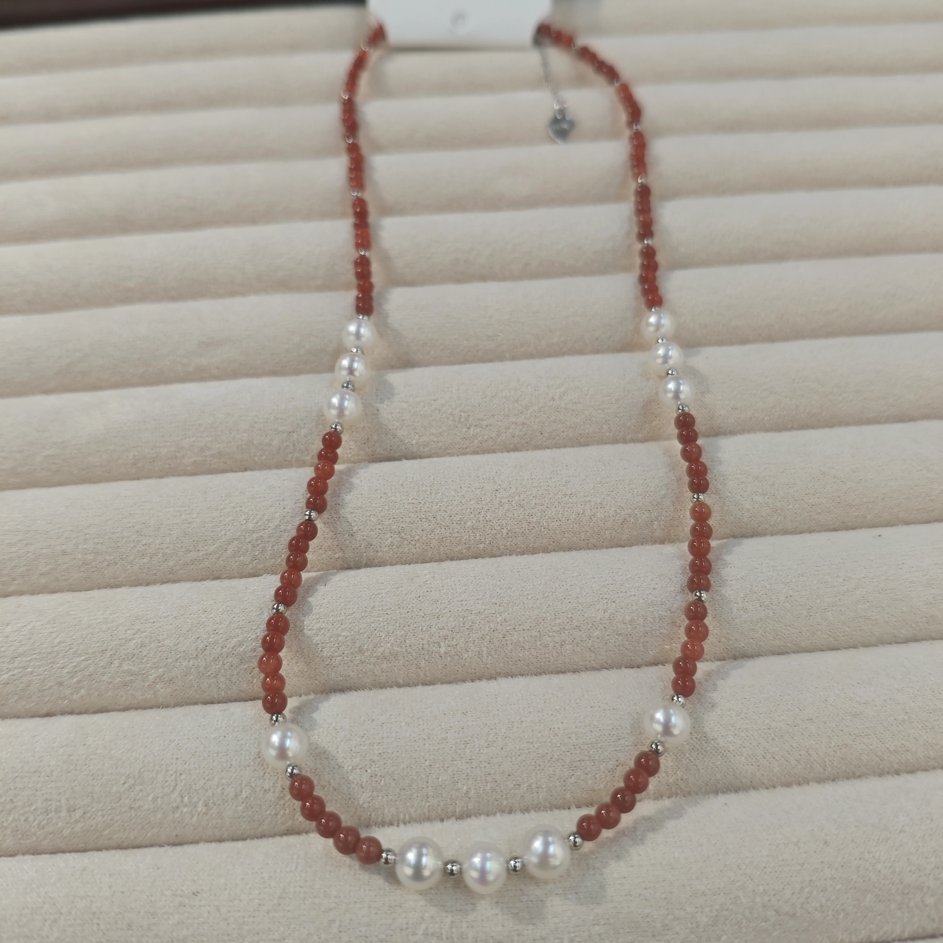 Influential new accessory, elegant and refined S925 Silver South Red Natural Pearl Necklace detail image 5