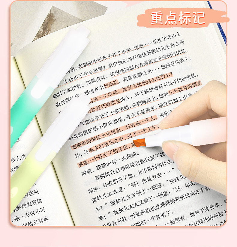 Dima DM-1326 eye-protecting color high appearance level student highlighter pen Notes Key Point Marking Planner Pen Water-based marker pen wholesale pic 14