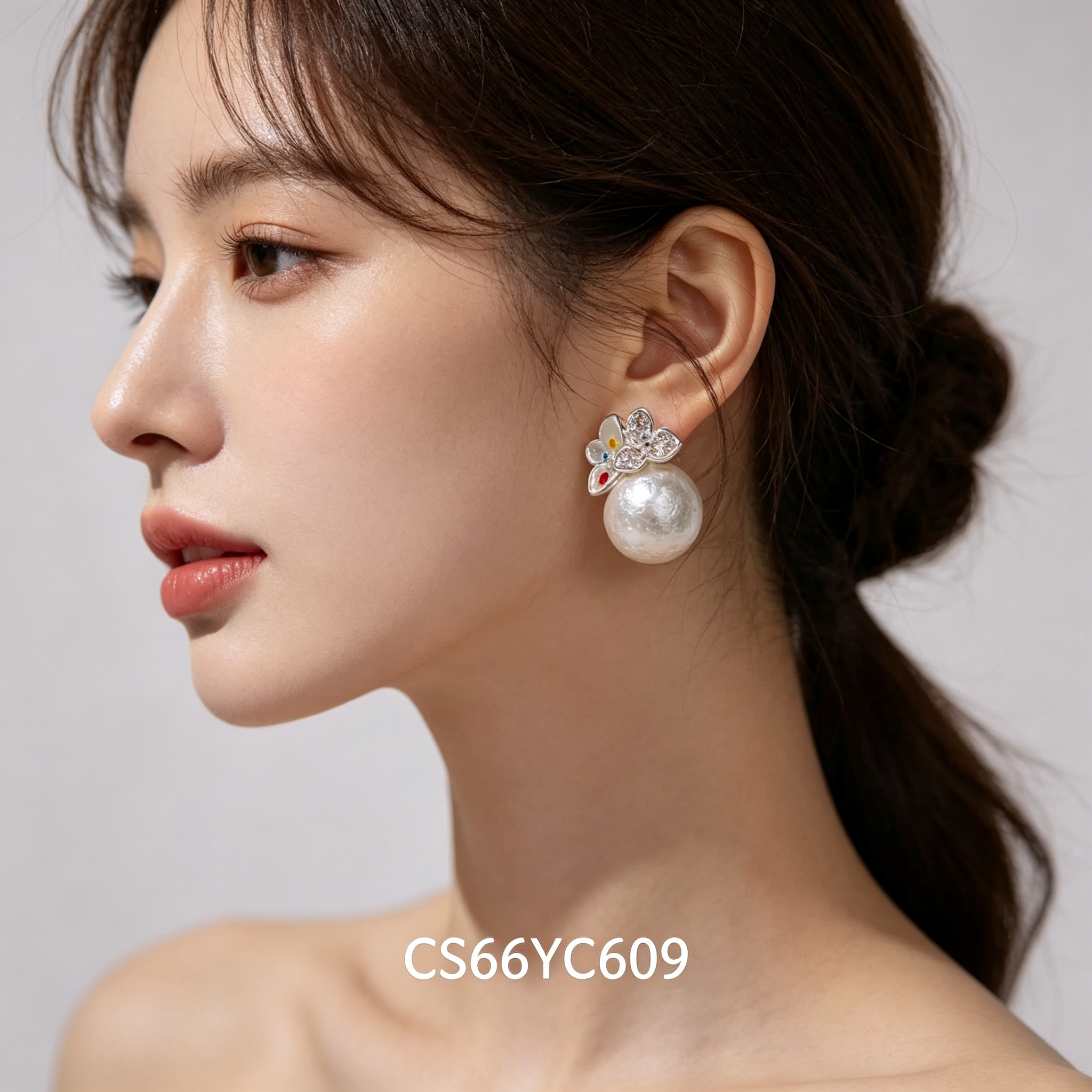 صنع قرط اللؤلؤ اللؤلؤ الأصلي، صنع صنع العسل، 925 قرط الفضي، قرط المرأة الجانبي Specification image