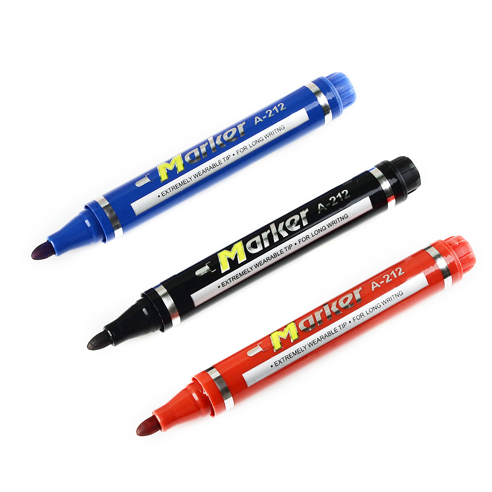 Black, red and blue waterproof, non-fading, special large-head pen for express delivery, quick-drying, large-sized ink refillable oil-based marker pen Item Picture