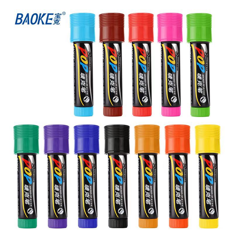 Baok MK860-30 Color POP Marker Wholesale, Graphic design Special advertising Marker, oil-based ink refilling marker Specification image
