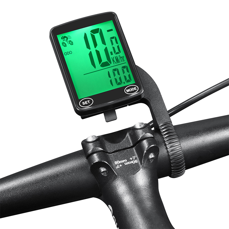 YE100-A bicycle wireless speedometer, large screen in both Chinese and English, wireless touch, backlit, waterproof, mountain bike speedometer, odometer, and speedometer