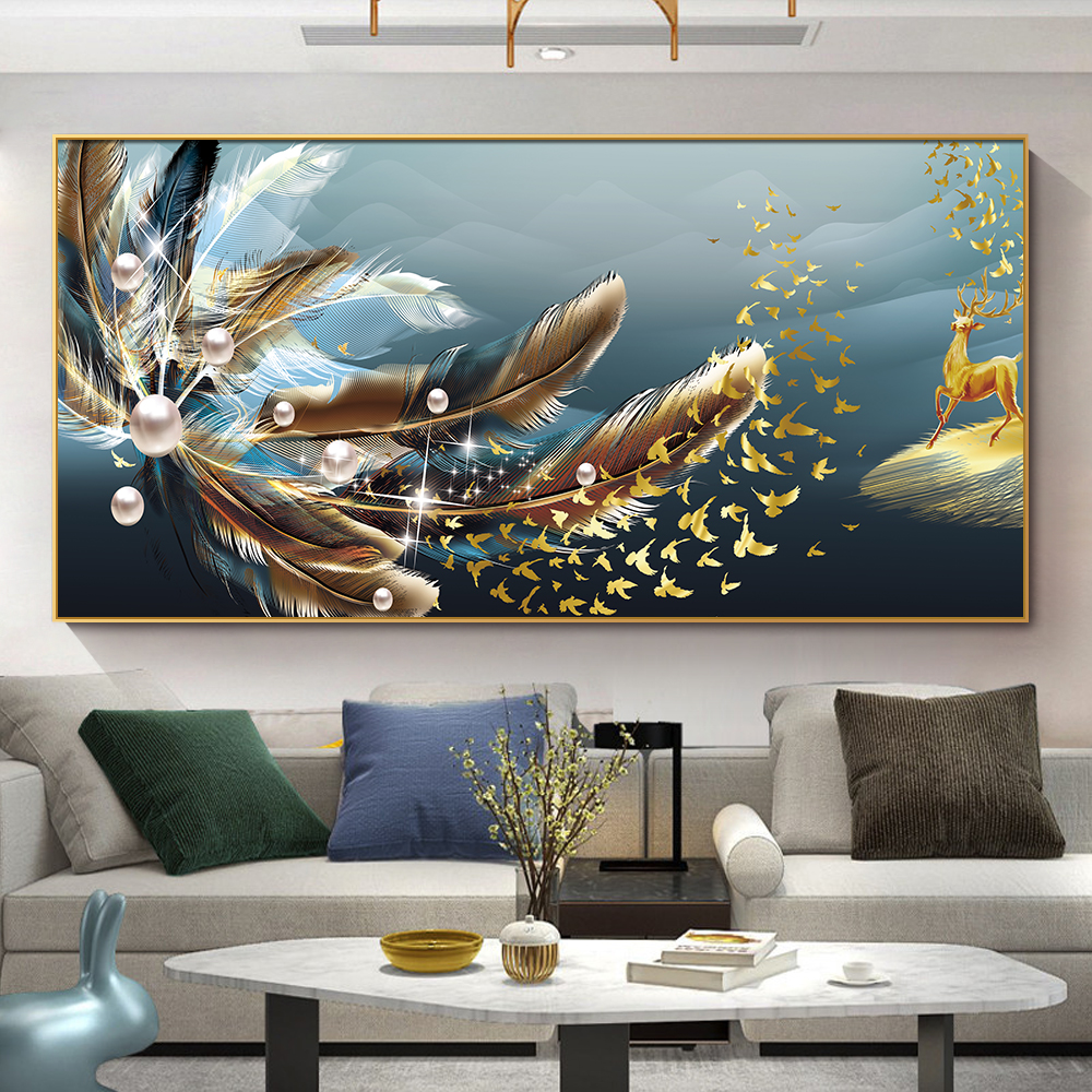 رسومات ثلاثية الأبعاد للوحات الجدارية الصينية للحيوانات الذهبية وأشجار الذهب الإسلامية Specification image