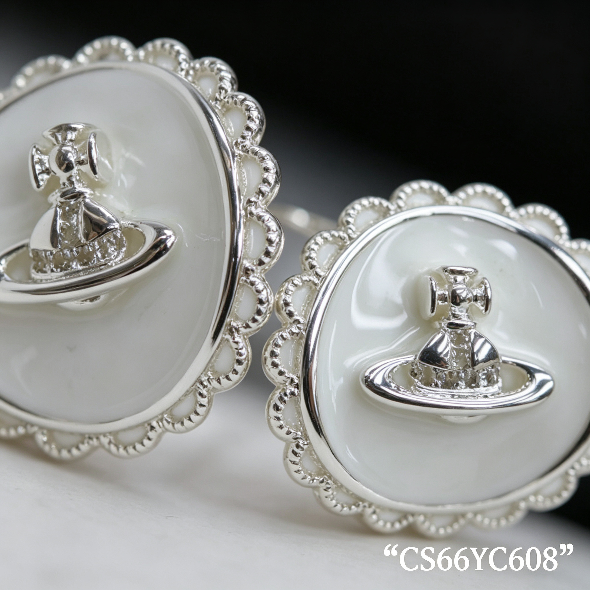 Spring Shi Original silver diamond-encrusted round earrings for women, 925 silver stud earrings, silver needle earrings