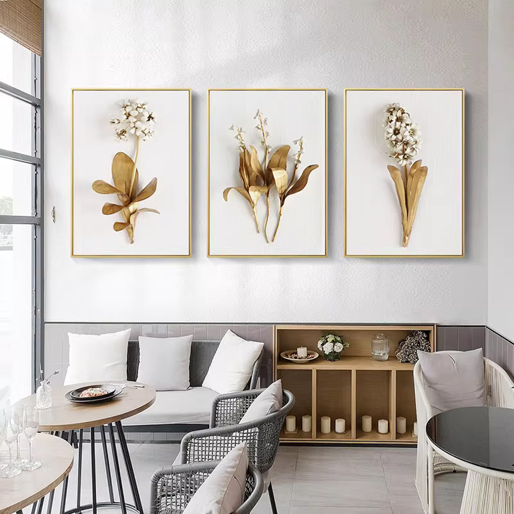عرض الازهار النحاسية الثلاثية الأبعاد الذهبية الجديدة Item Picture