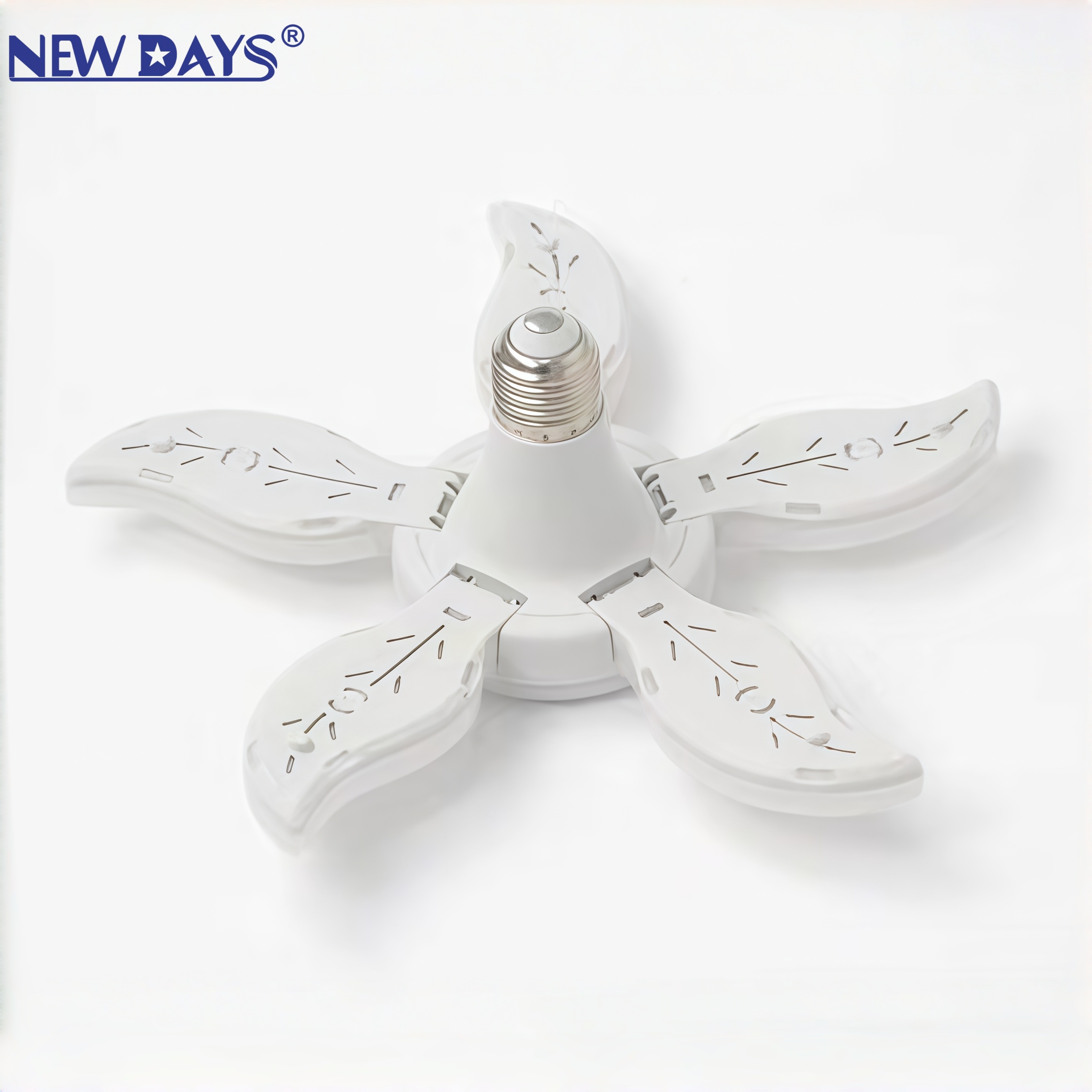 NEWDAYS brand cross-border new product LED bulb leaf lamp, mini mango lamp eye-protecting folding lamp, Screw E27-port energy-saving high-brightness lighting lamp bulb leaf lamp bulb details Picture
