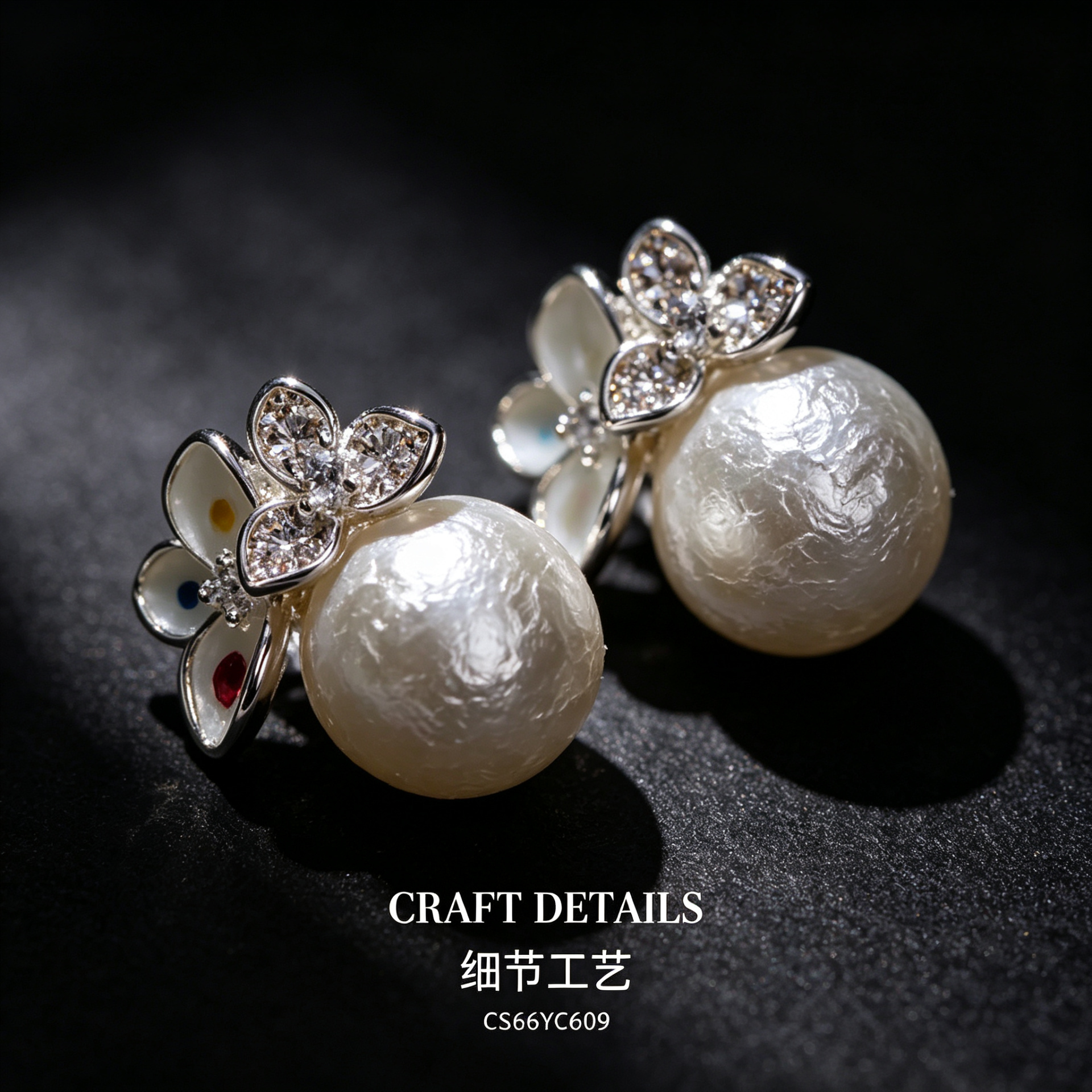 صنع قرط اللؤلؤ اللؤلؤ الأصلي، صنع صنع العسل، 925 قرط الفضي، قرط المرأة الجانبي Item Picture