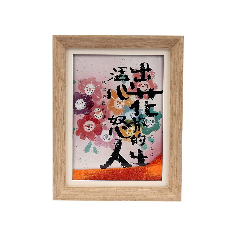 "Live a Life Full of Joy and Vitality" - 8-inch flowing sand picture frame, atmospheric desktop decoration, art and cultural creative gift Application Scenario