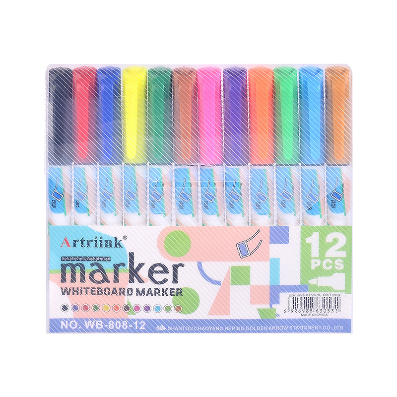 Shield, large-capacity color erasable whiteboard pen, waterproof and quick-drying marker pen, easy to write and erase blackboard pen Item Picture