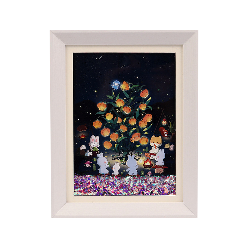 "Rabbit Spirit" 8-inch flowing sand picture frame with an atmospheric desktop decorative art and cultural creative gift Application Scenario