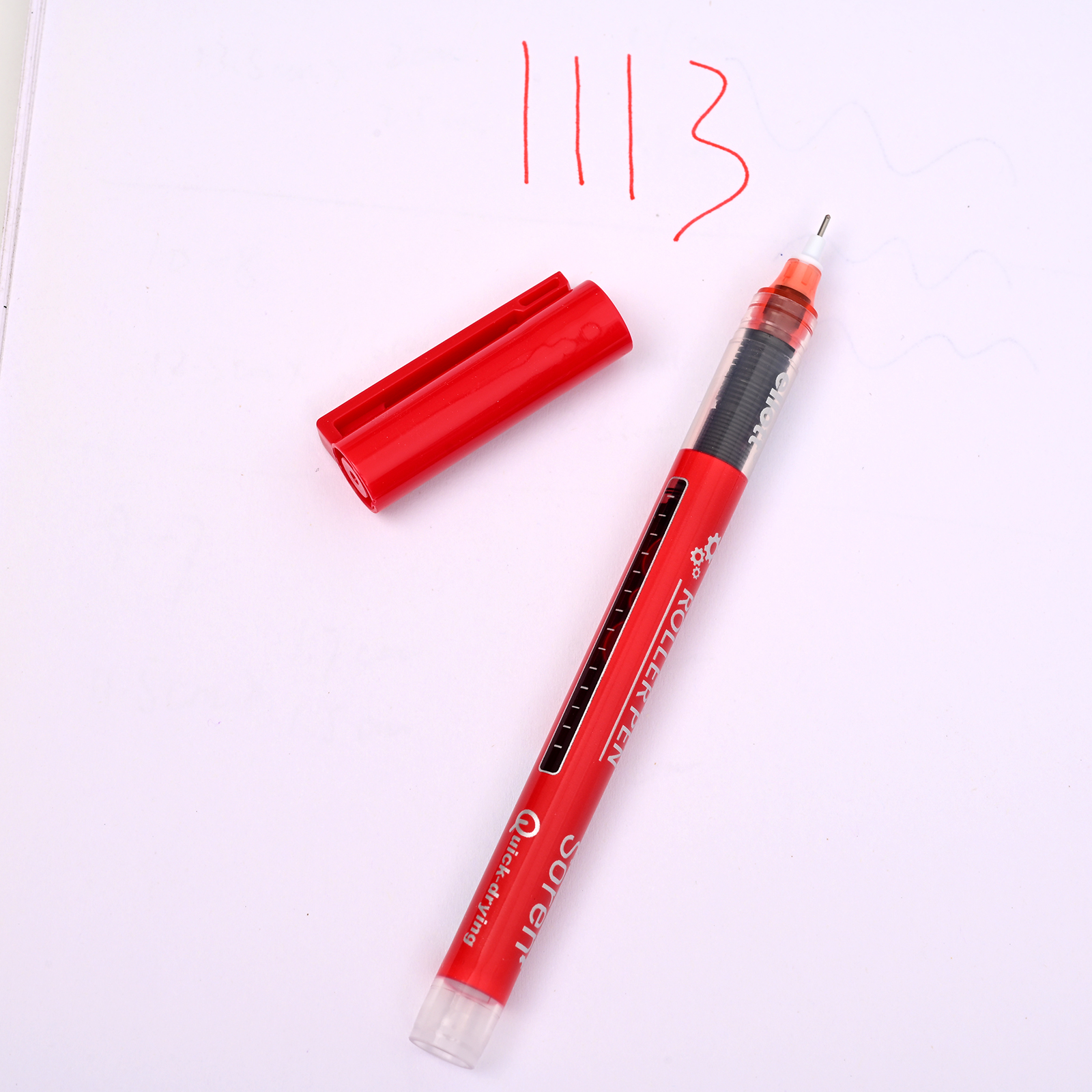 ET-295 linear ballpoint pen in red Application Scenario