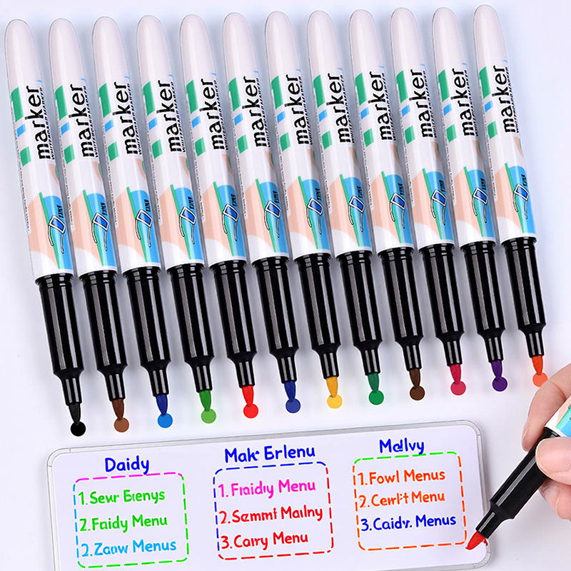 Shield, large-capacity color erasable whiteboard pen, waterproof and quick-drying marker pen, easy to write and erase blackboard pen