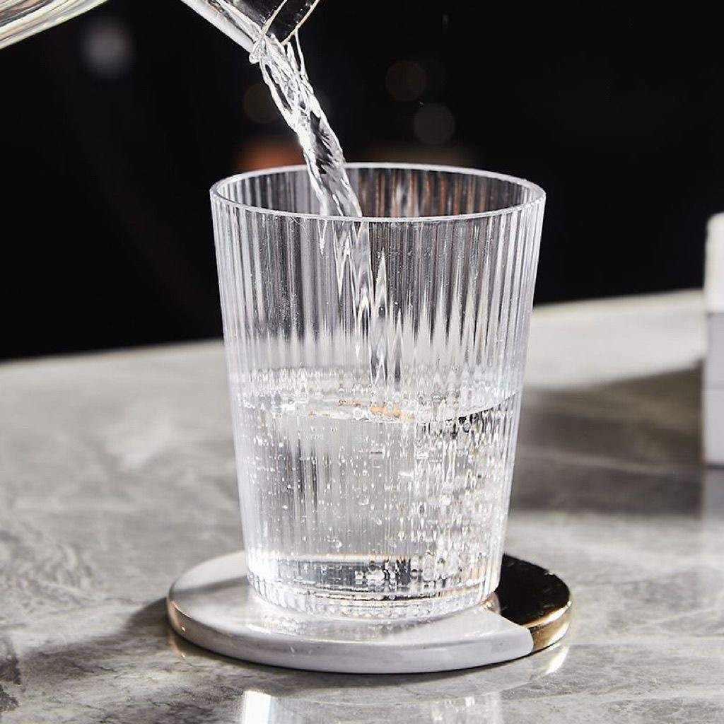 Transparent striped tempered glass cups, tea cups, water cups, beverage cups, high borosilicate heat-resistant glass cups