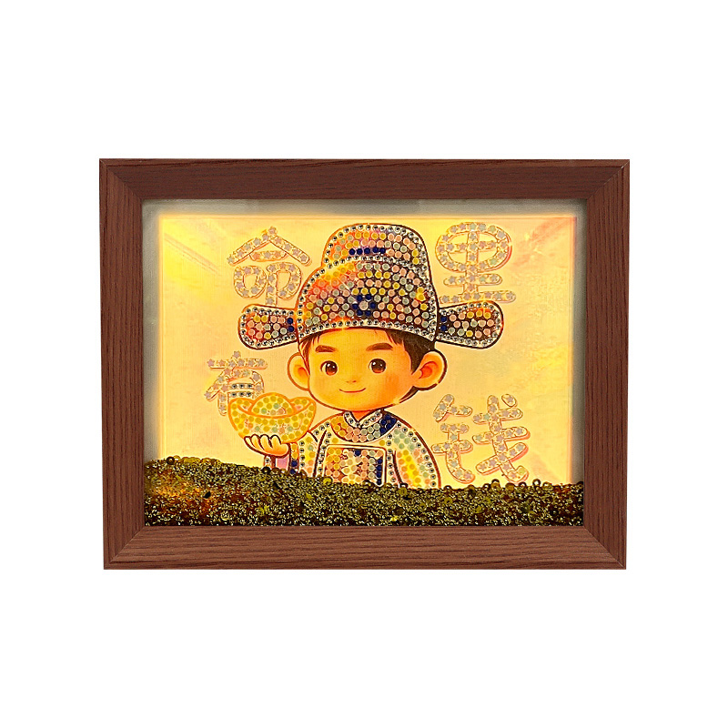 "Destined to Be There" 8-inch flowing sand diamond light painting ambient desktop decoration art Cultural and creative gift Application Scenario