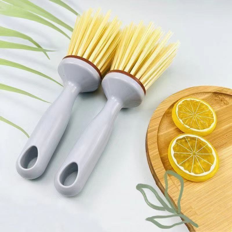KEYide electric cleaning brush, grey handle, yellow bristles, coat brush, plastic bristle remover, large size