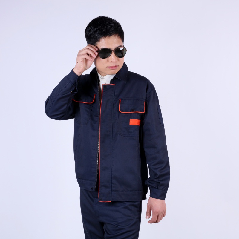 Work clothes, spring and autumn wear, summer wear, labor protection wear, all-polyester, polyester-cotton, polyester-twill, polyester-silk, cotton, auto repair, construction and decoration clothing Specification image