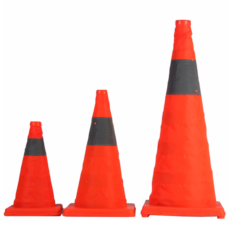 Retractable road cone, safety reflective cone, ice cream bucket, car traffic road warning barrier, municipal road guardrail, foldable ice cream cone, retractable road cone, safety reflective cone, car traffic road emergency warning barrier, 70cm