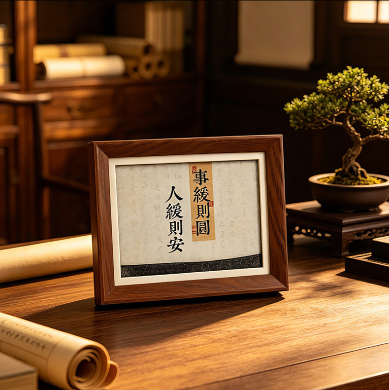 《人缓则安 事缓则圆》见8寸流沙相框画氛围感桌面摆件艺术文创礼品详情4