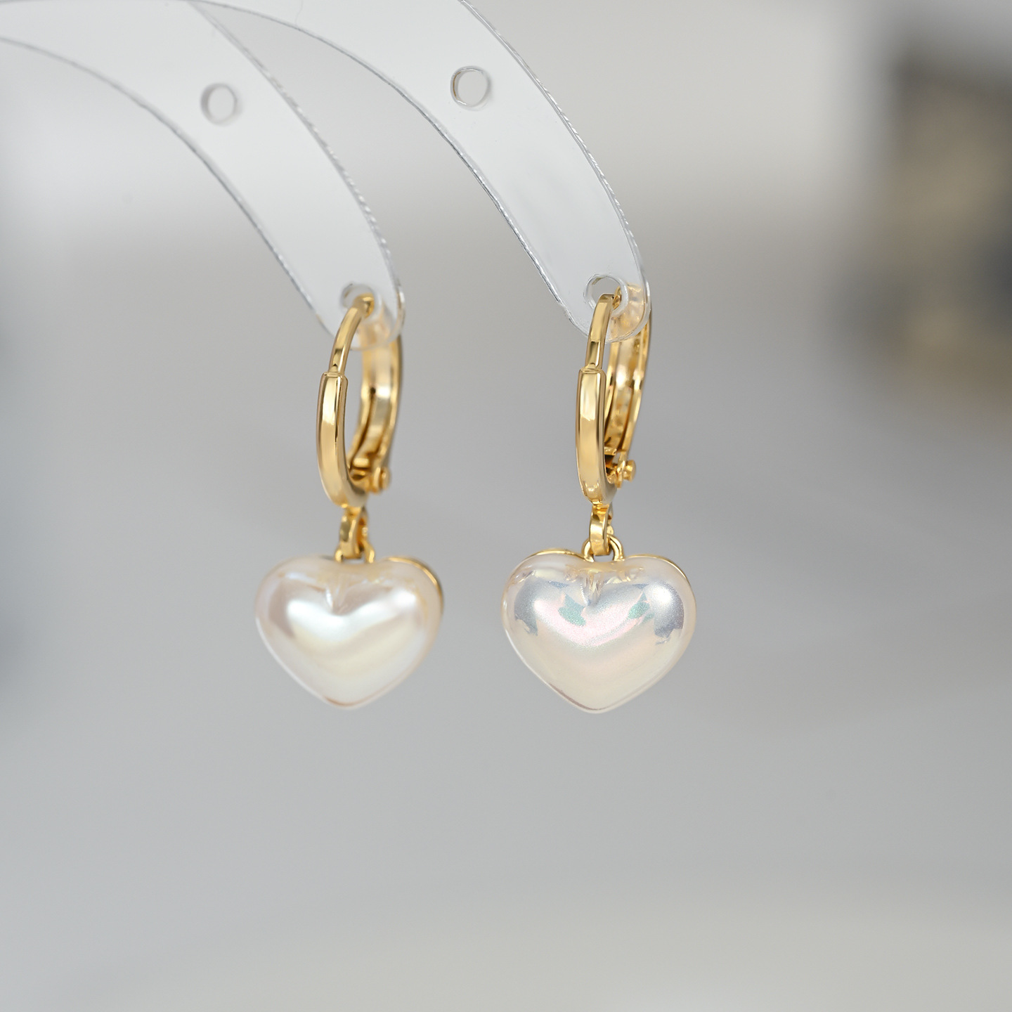 Wholesale of 2026 new minimalist style heart-shaped Mermaid Girl earring daily date wear heart-shaped earrings details Picture