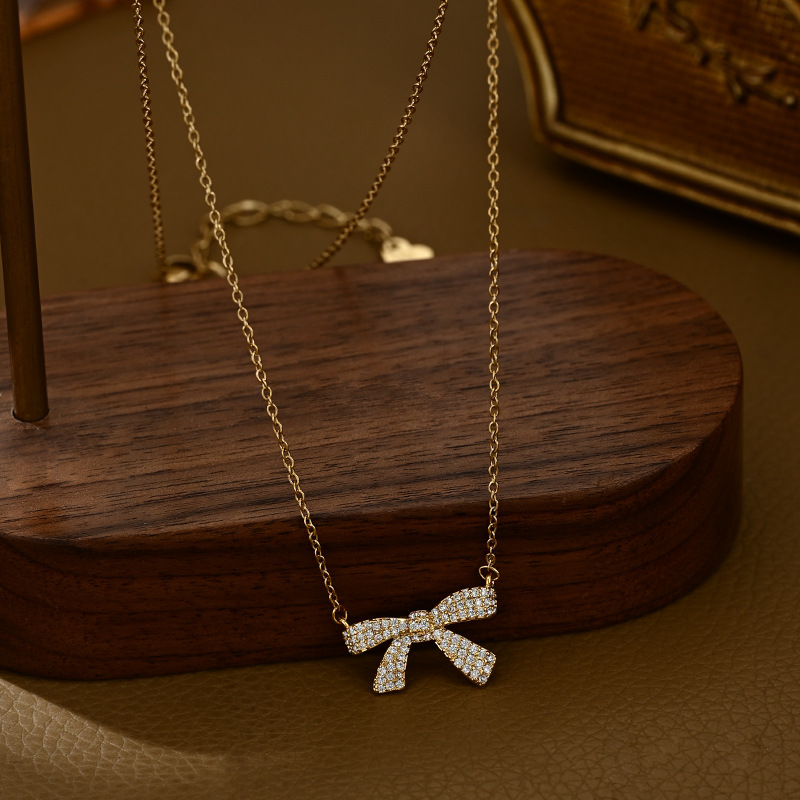 This unique and stylish bow necklace is a versatile daily accessory. It features a Korean collarbone chain that is elegant, dignified and sweet pic 6