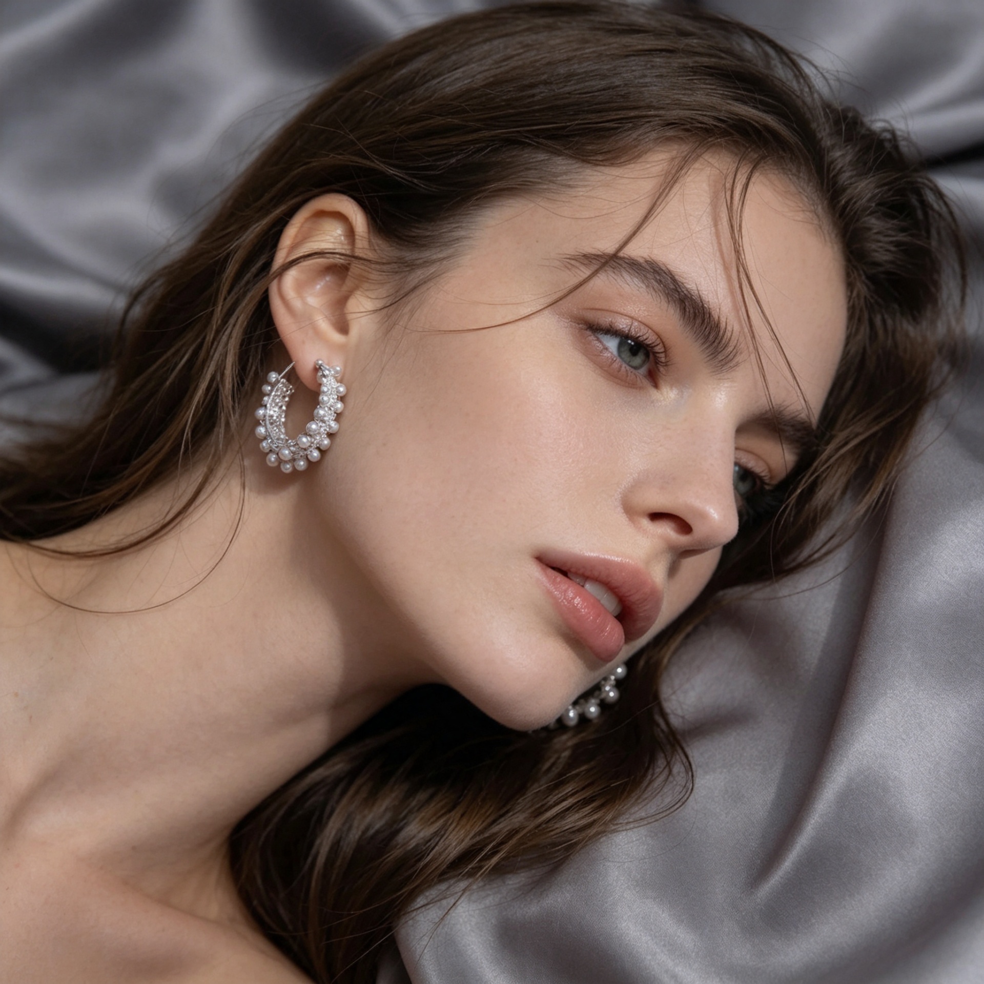 Chunshi Original Chinese-style pearl earrings, women's accessories, stud earrings and silver needle earrings Specification image