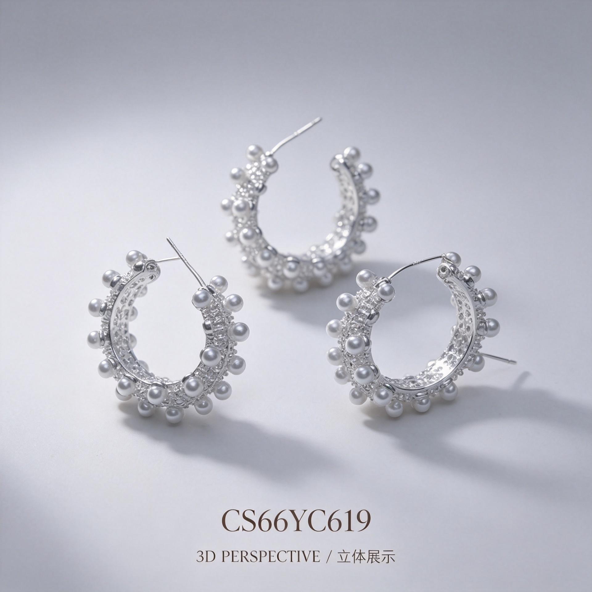 Chunshi Original Chinese-style pearl earrings, women's accessories, stud earrings and silver needle earrings Item Picture