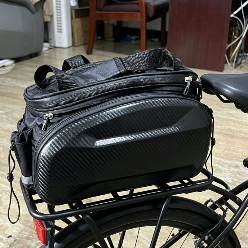 240727 硬壳驮包山地自行车货架包后驮包电动折叠骑行装备驼包后座包后尾包硬壳小驮包 Specification image