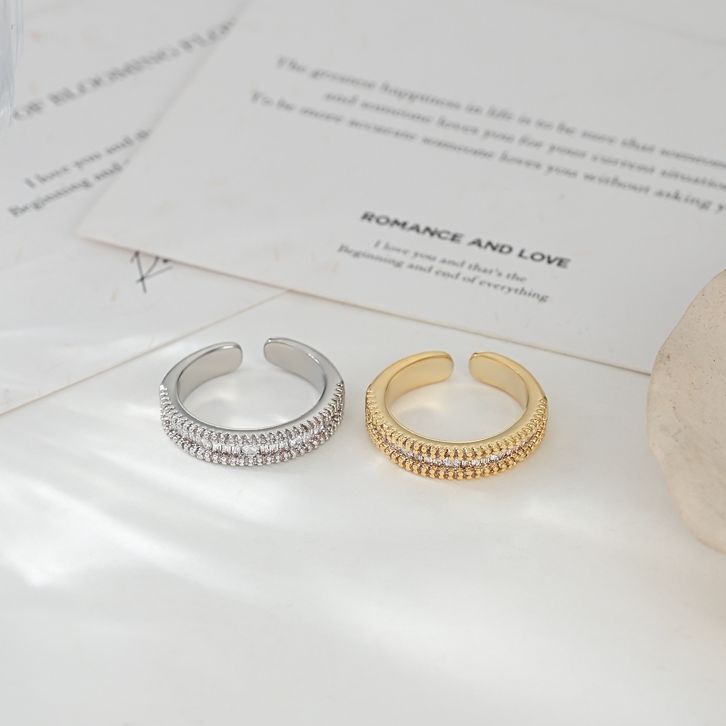 Korean-style versatile and simple open-mouth ring, fashionable and elegant adjustable index finger ring, wholesale factory direct sales