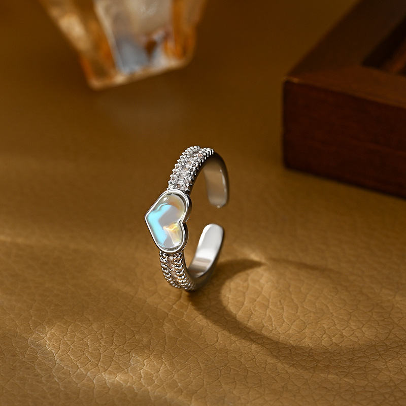 Hot-selling items on Douyin Live: Heart-shaped and versatile open-mouth rings, exquisite and elegant style rings, fashionable and daily style wholesale details Picture