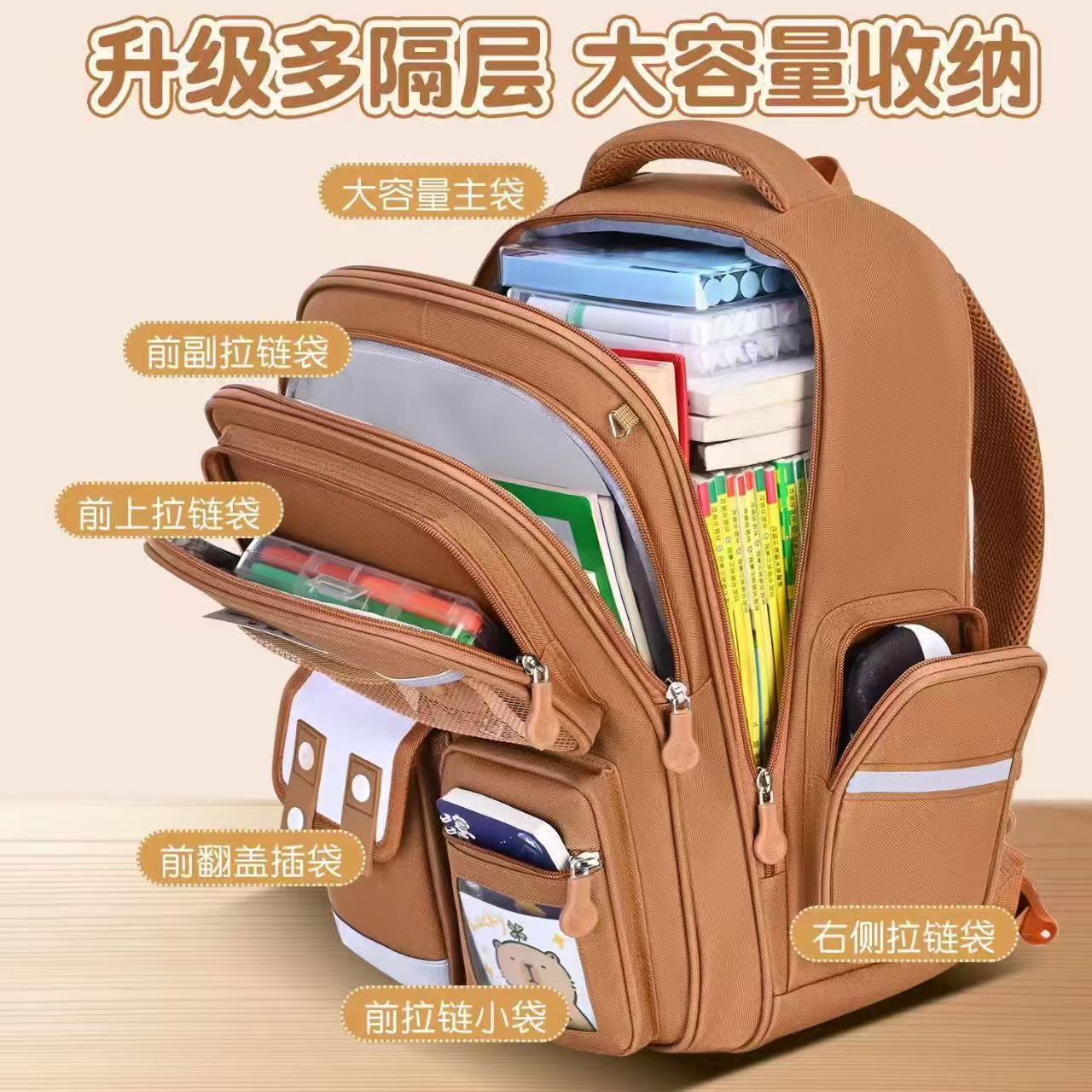 Schoolbags for boys and girls in grades 1 to 6 of primary school, large-capacity children's cute backpacks, waterproof back-protecting and weight-reducing backpacks detail image 18