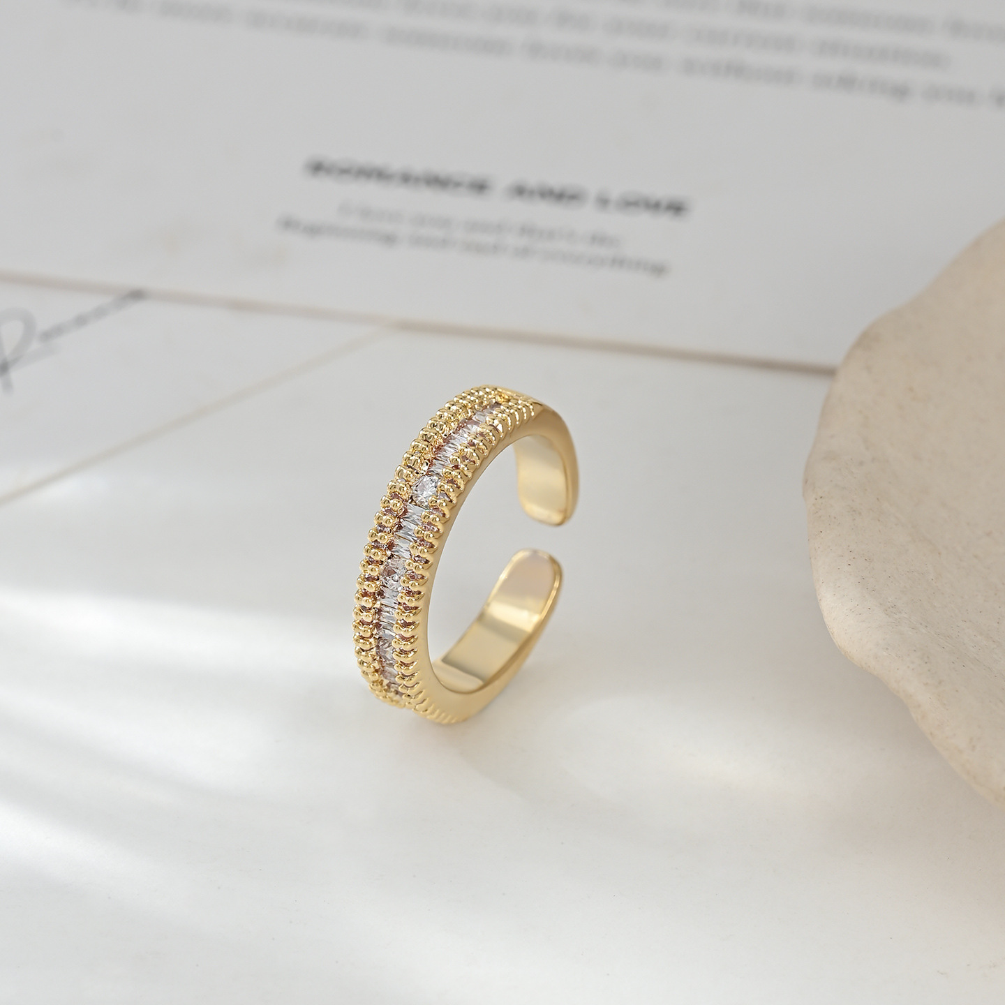 Korean-style versatile and simple open-mouth ring, fashionable and elegant adjustable index finger ring, wholesale factory direct sales Item Picture