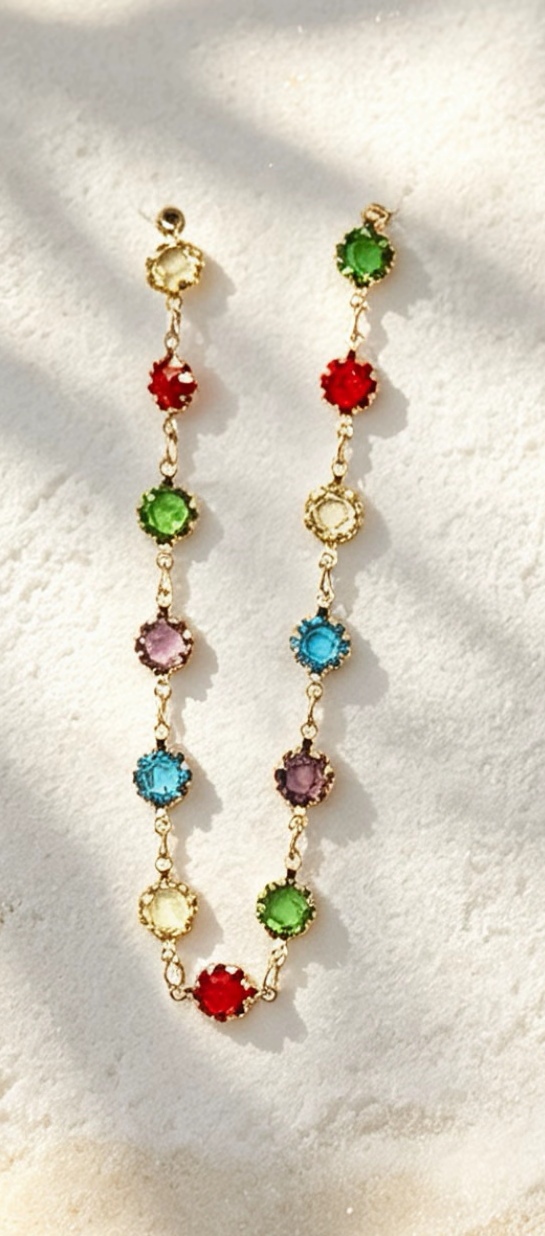 Colorful gemstone anklets, copper natural stone, light luxury, fashionable and versatile women's anklets are popular in Europe and America detail image 1