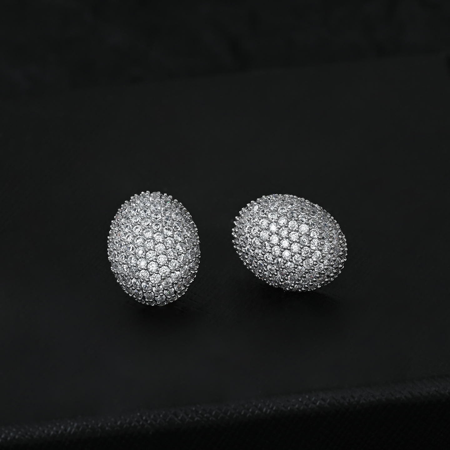 S925 Silver Needle Korean version fashionable and individual earrings, women's high-end sense Zircon Little Bean stud earrings, simple and versatile earrings details Picture